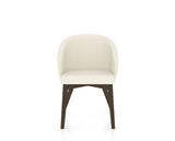 Canadel Downtown Point Dining Chair in Hazelnut Washed, YJ Faux Leather, front view