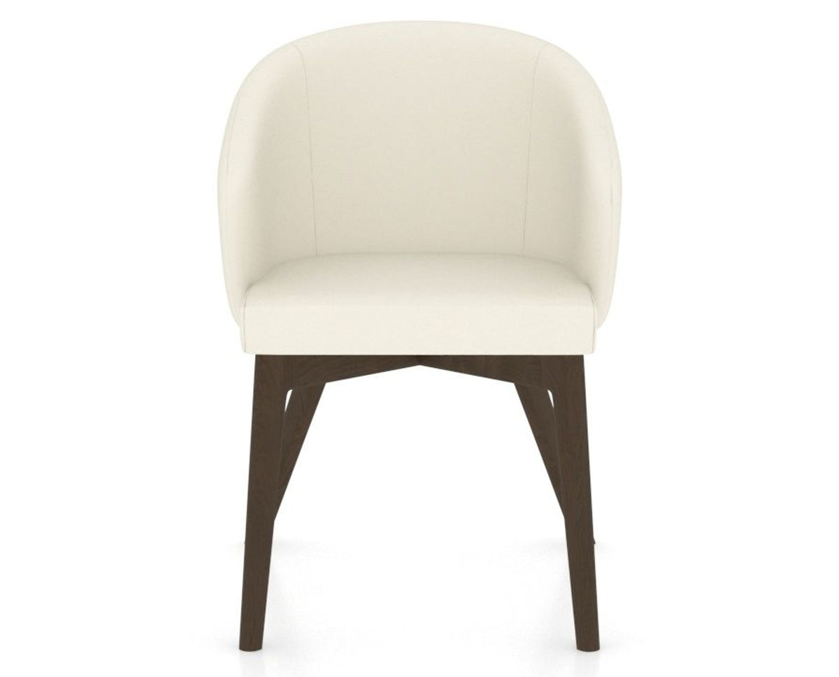 Canadel Downtown Point Dining Chair in Hazelnut Washed, YJ Faux Leather, front view