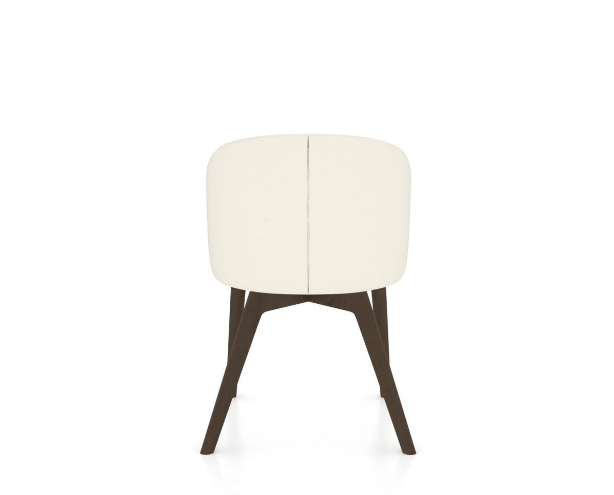 Canadel Downtown Point Dining Chair in Hazelnut Washed, YJ Faux Leather, back view