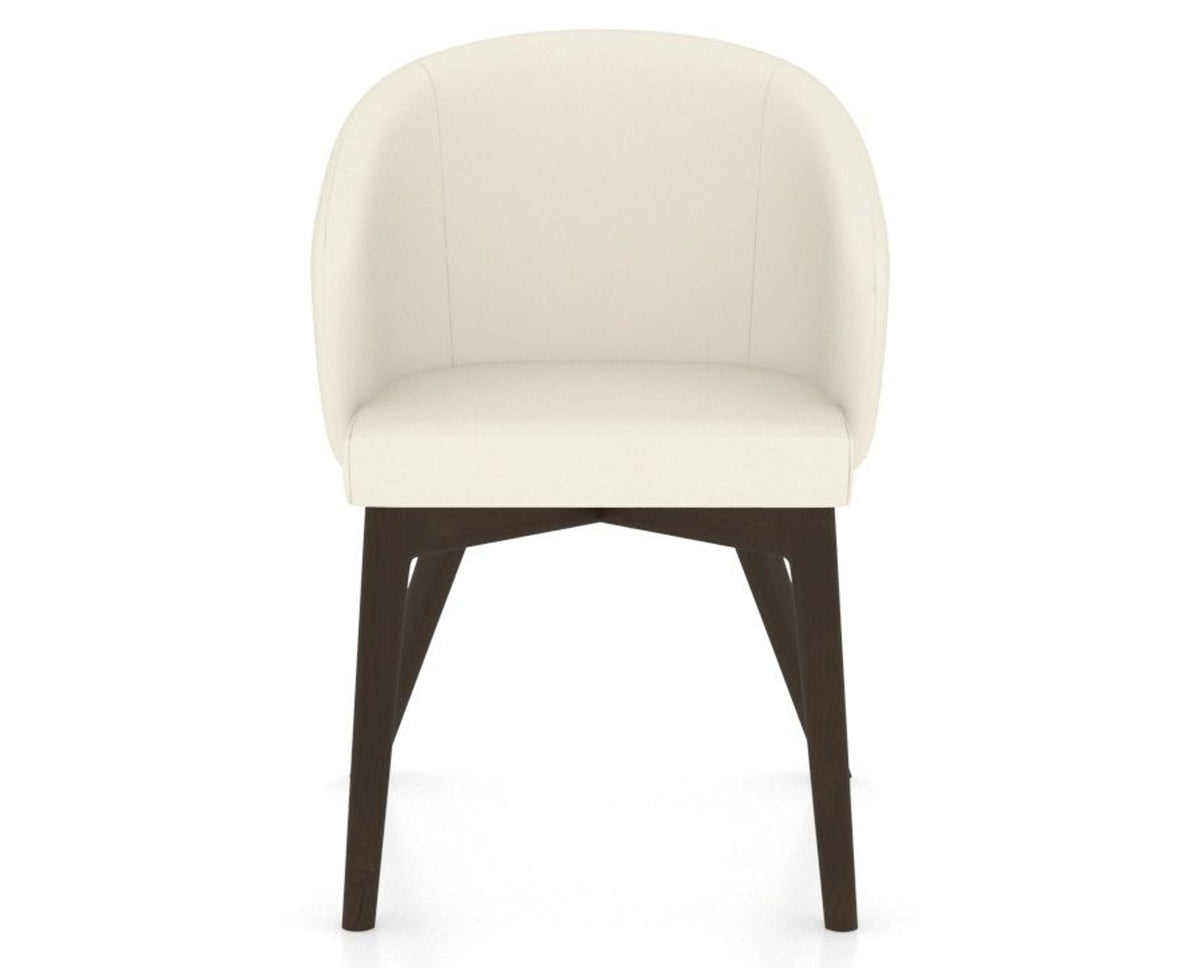 Canadel Downtown Point Dining Chair in Davy's Grey, YJ Faux Leather, front view