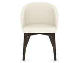 Canadel Downtown Point Dining Chair in Davy's Grey, YJ Faux Leather, front view