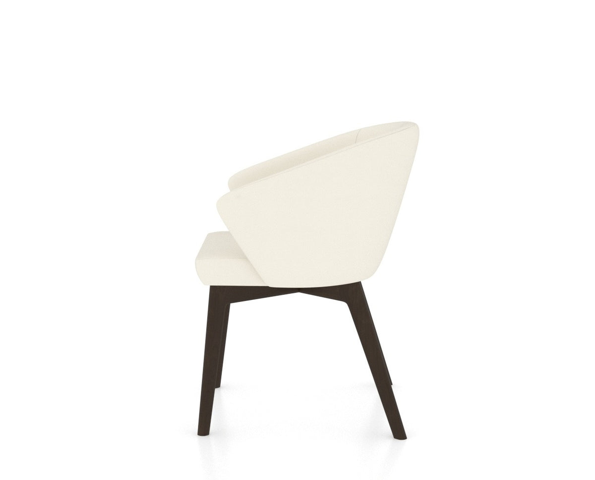 Canadel Downtown Point Dining Chair in Davy's Grey, YJ Faux Leather, side view