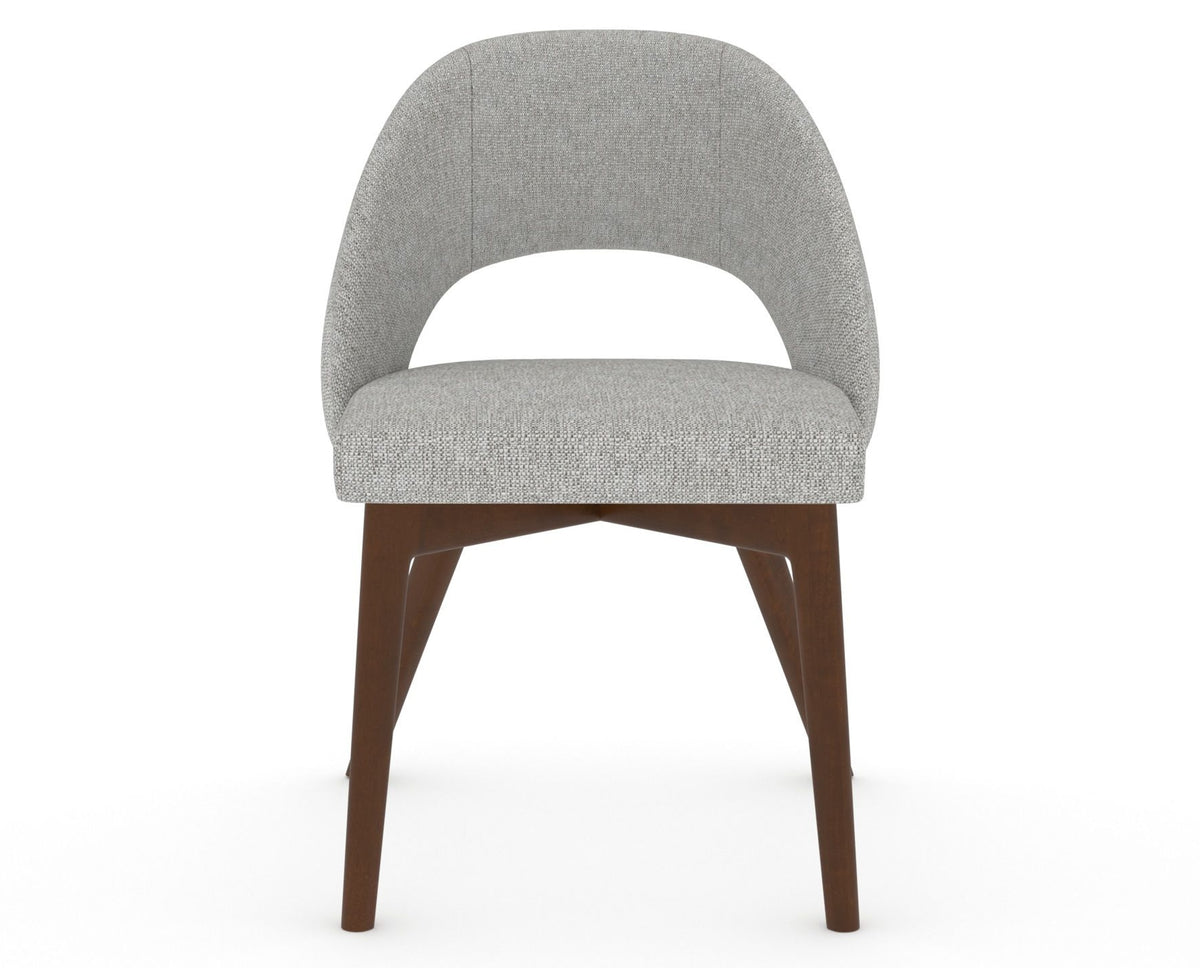 Canadel Downtown Curv Dining Chair in Cognac Washed, 7C Fabric, front view