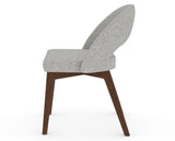 Canadel Downtown Curv Dining Chair in Cognac Washed, 7C Fabric, side view
