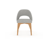 Canadel Downtown Curv Dining Chair in Caramel Washed, 7C Fabric, front view