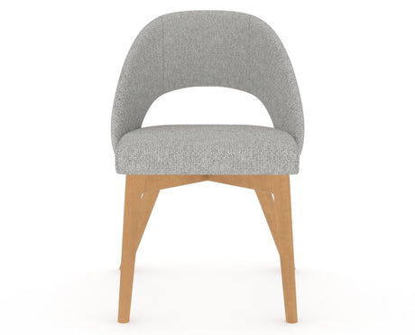 Canadel Downtown Curv Dining Chair in Caramel Washed, 7C Fabric, front view