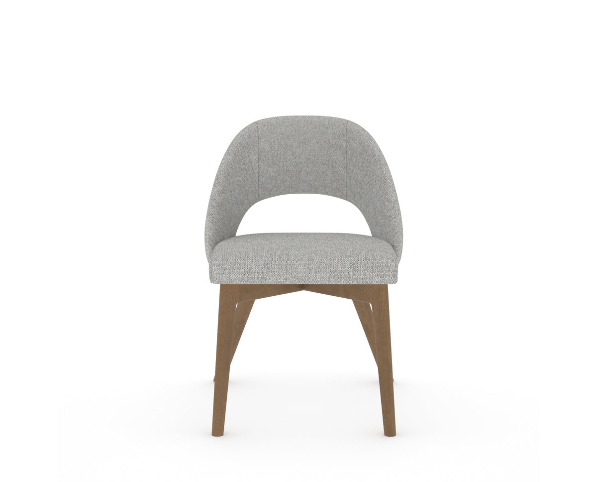 Canadel Downtown Curv Dining Chair in Pecan Washed, 7C Fabric, front view