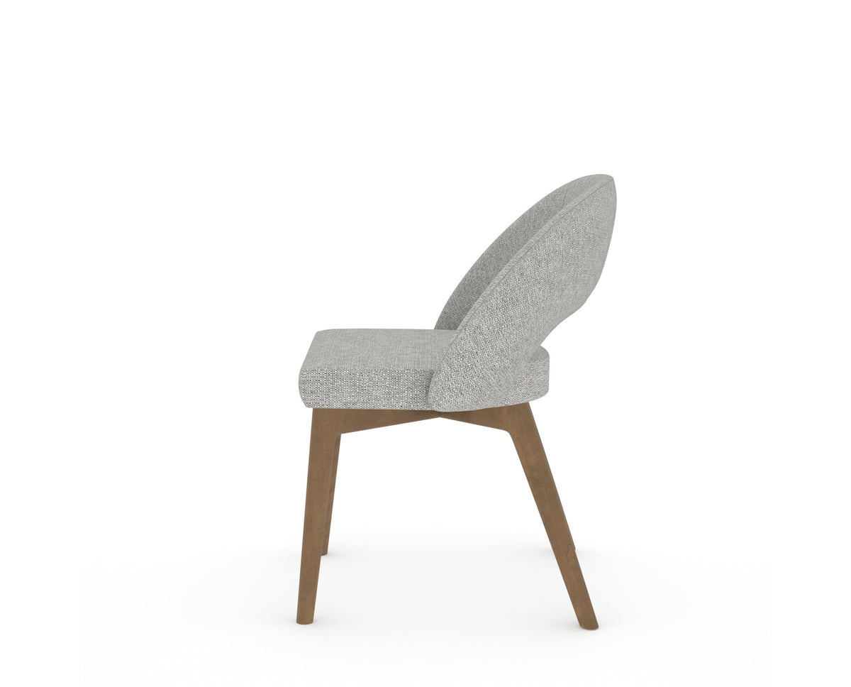 Canadel Downtown Curv Dining Chair in Pecan Washed, 7C Fabric, side view