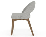 Canadel Downtown Curv Dining Chair in Pecan Washed, 7C Fabric, side view