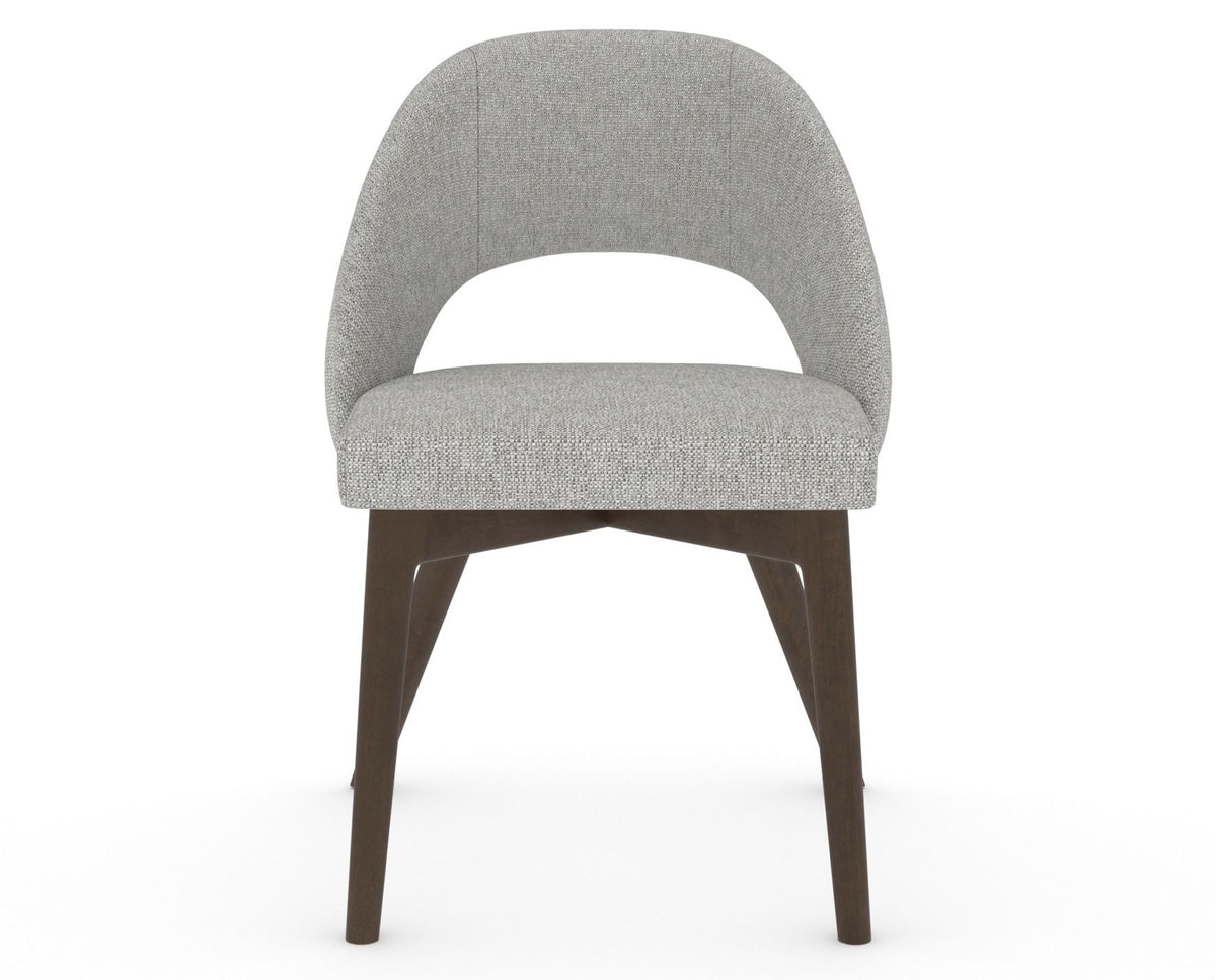 Canadel Downtown Curv Dining Chair in Hazelnut Washed, 7C Fabric, front view