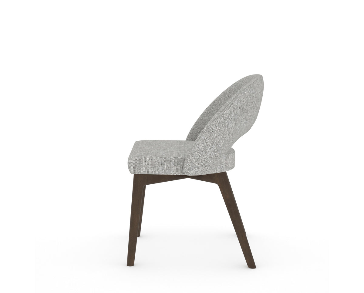 Canadel Downtown Curv Dining Chair in Hazelnut Washed, 7C Fabric, side view
