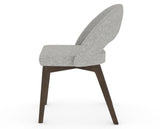 Canadel Downtown Curv Dining Chair in Hazelnut Washed, 7C Fabric, side view