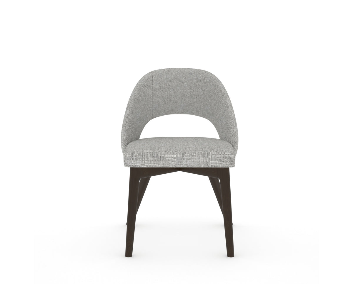 Canadel Downtown Curv Dining Chair in Davy's Grey, 7C Fabric, front view