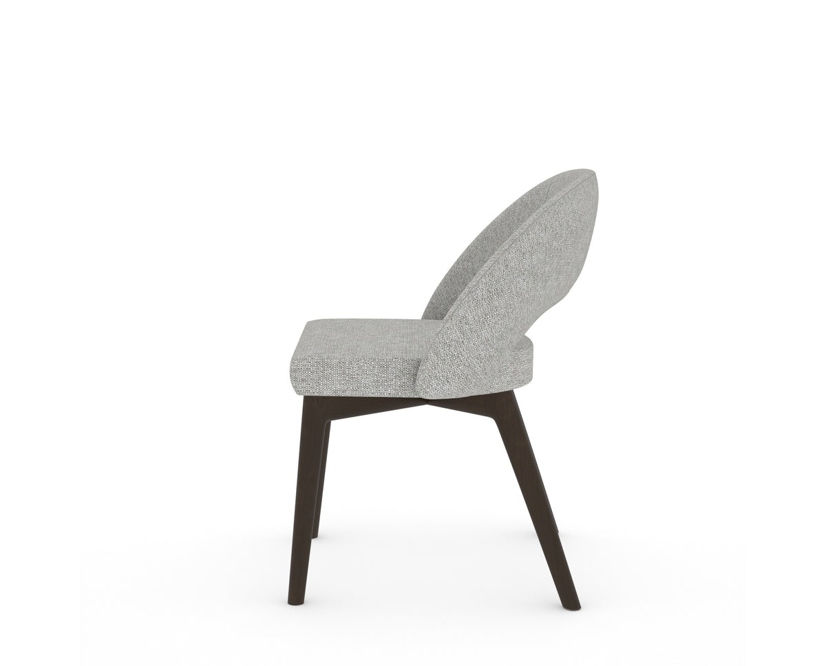 Canadel Downtown Curv Dining Chair in Davy's Grey, 7C Fabric, side view