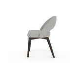 Canadel Downtown Curv Dining Chair in Davy's Grey, 7C Fabric, side view