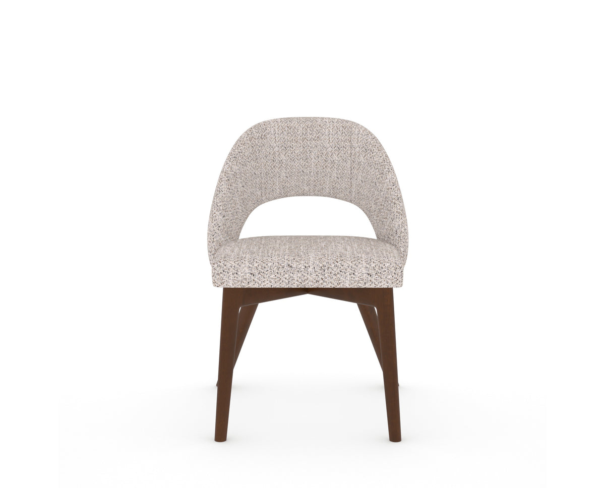 Canadel Downtown Curv Dining Chair in Cognac Washed, FP Crypton®, front view