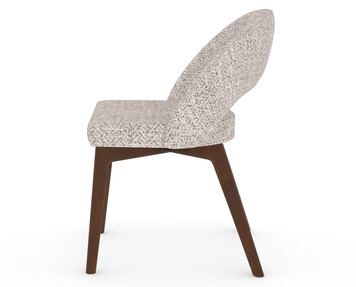 Canadel Downtown Curv Dining Chair in Cognac Washed, FP Crypton®, side view