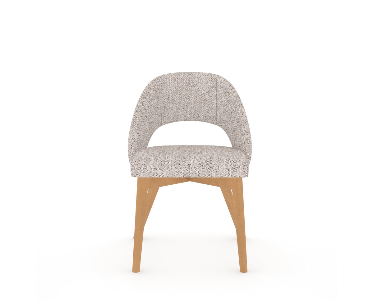 Canadel Downtown Curv Dining Chair in Caramel Washed, FP Crypton®, front view