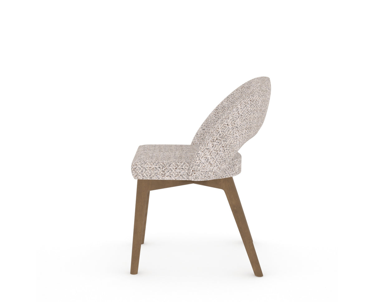 Canadel Downtown Curv Dining Chair in Pecan Washed, FP Crypton®, side view