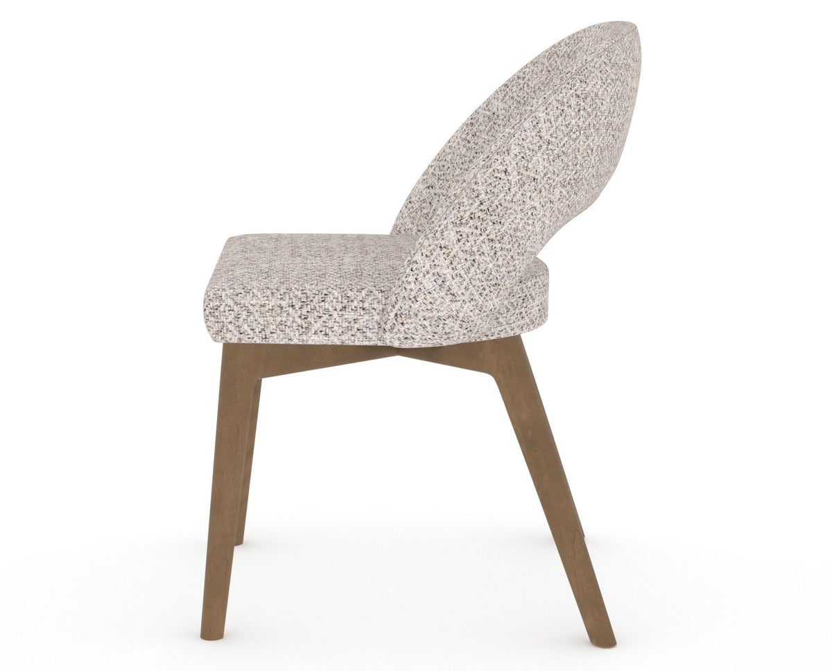 Canadel Downtown Curv Dining Chair in Pecan Washed, FP Crypton®, side view