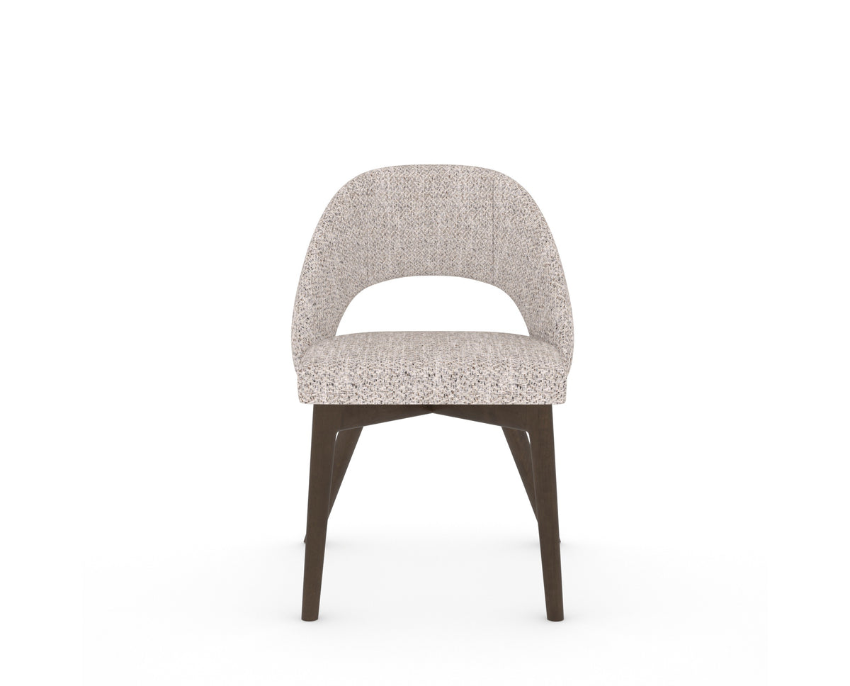 Canadel Downtown Curv Dining Chair in Hazelnut Washed, FP Crypton®, front view
