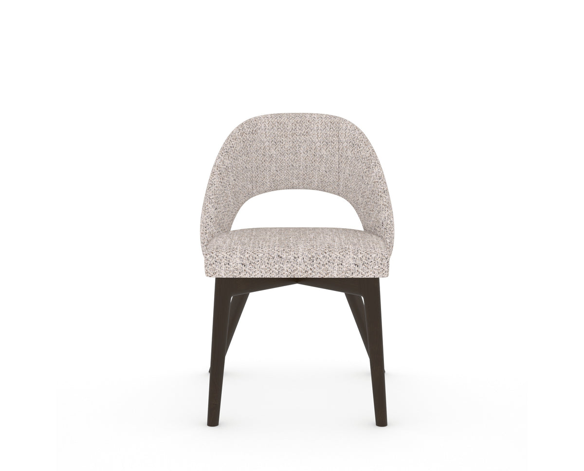 Canadel Downtown Curv Dining Chair in Davy's Grey, FP Crypton®, front view