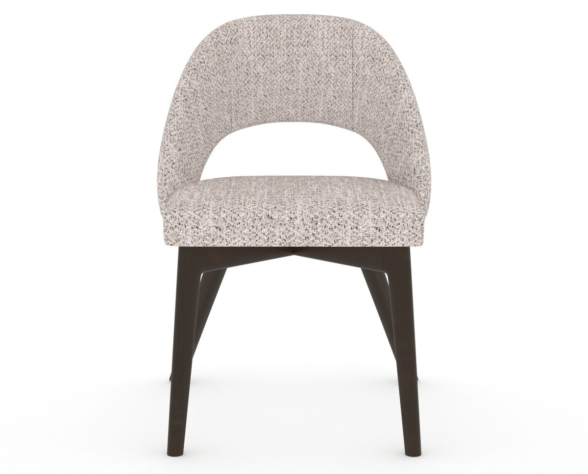 Canadel Downtown Curv Dining Chair in Davy's Grey, FP Crypton®, front view