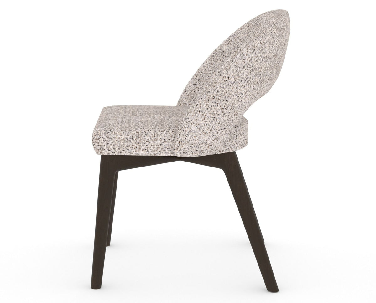 Canadel Downtown Curv Dining Chair in Davy's Grey, FP Crypton®, side view
