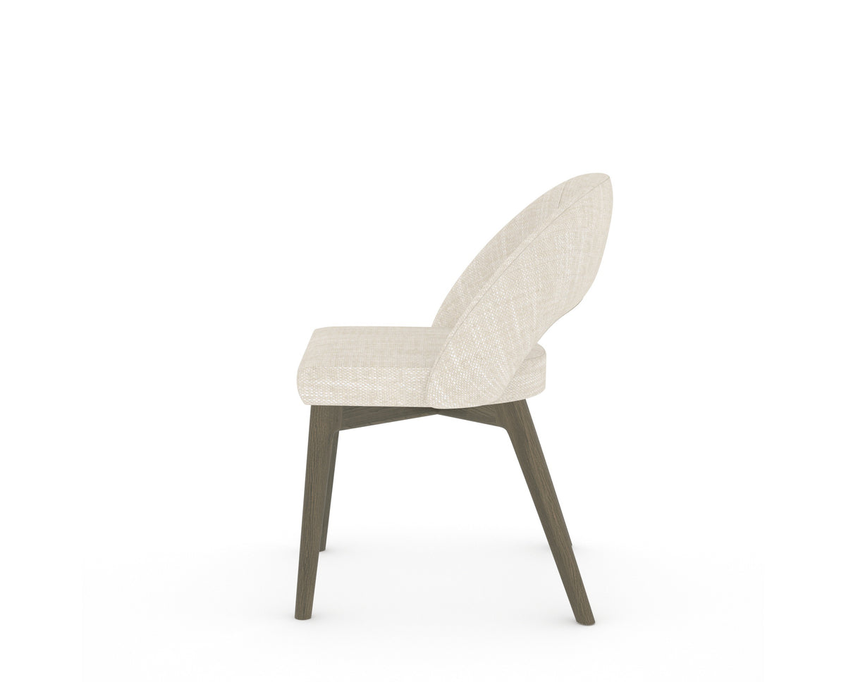 Canadel Downtown Curv Dining Chair in Shadow, FT InsideOut®, side view