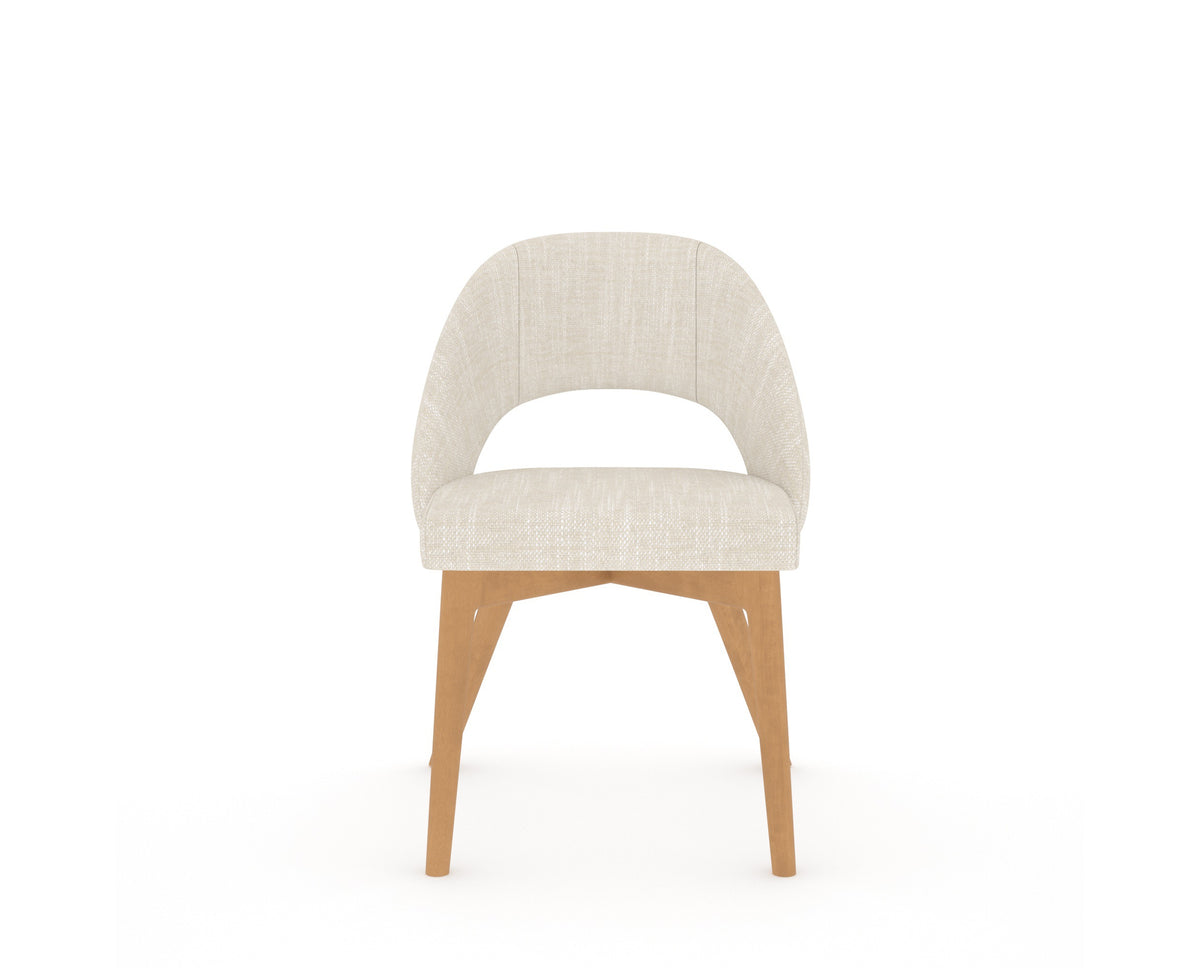 Canadel Downtown Curv Dining Chair in Caramel Washed, FT InsideOut®, front view