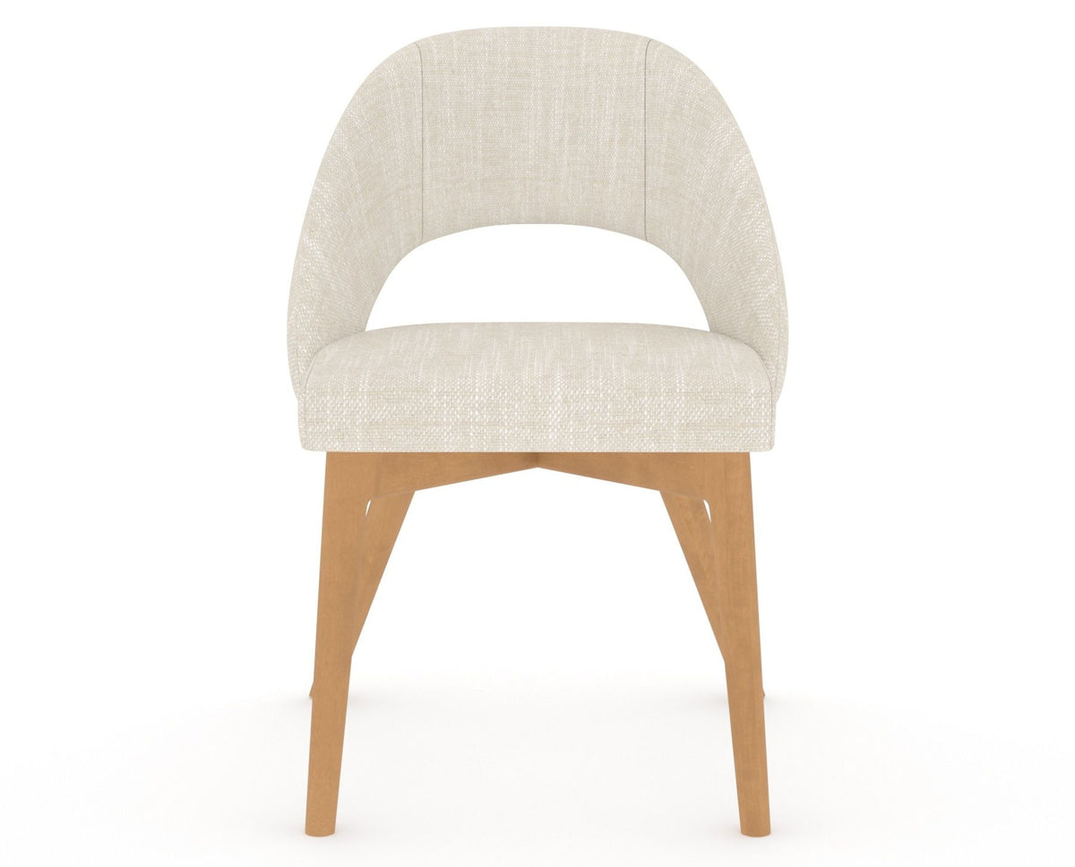 Canadel Downtown Curv Dining Chair in Caramel Washed, FT InsideOut®, front view