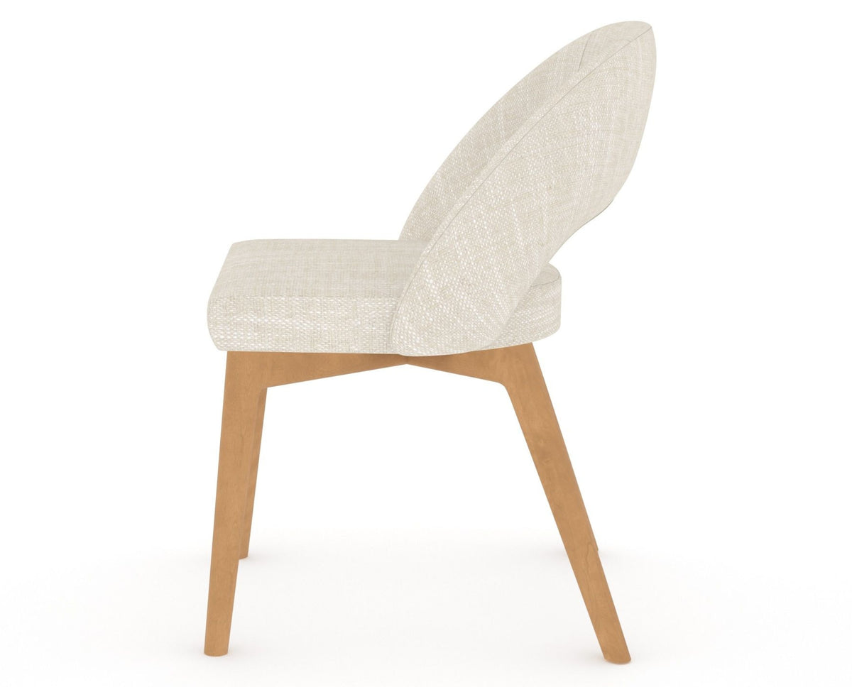 Canadel Downtown Curv Dining Chair in Caramel Washed, FT InsideOut®, side view