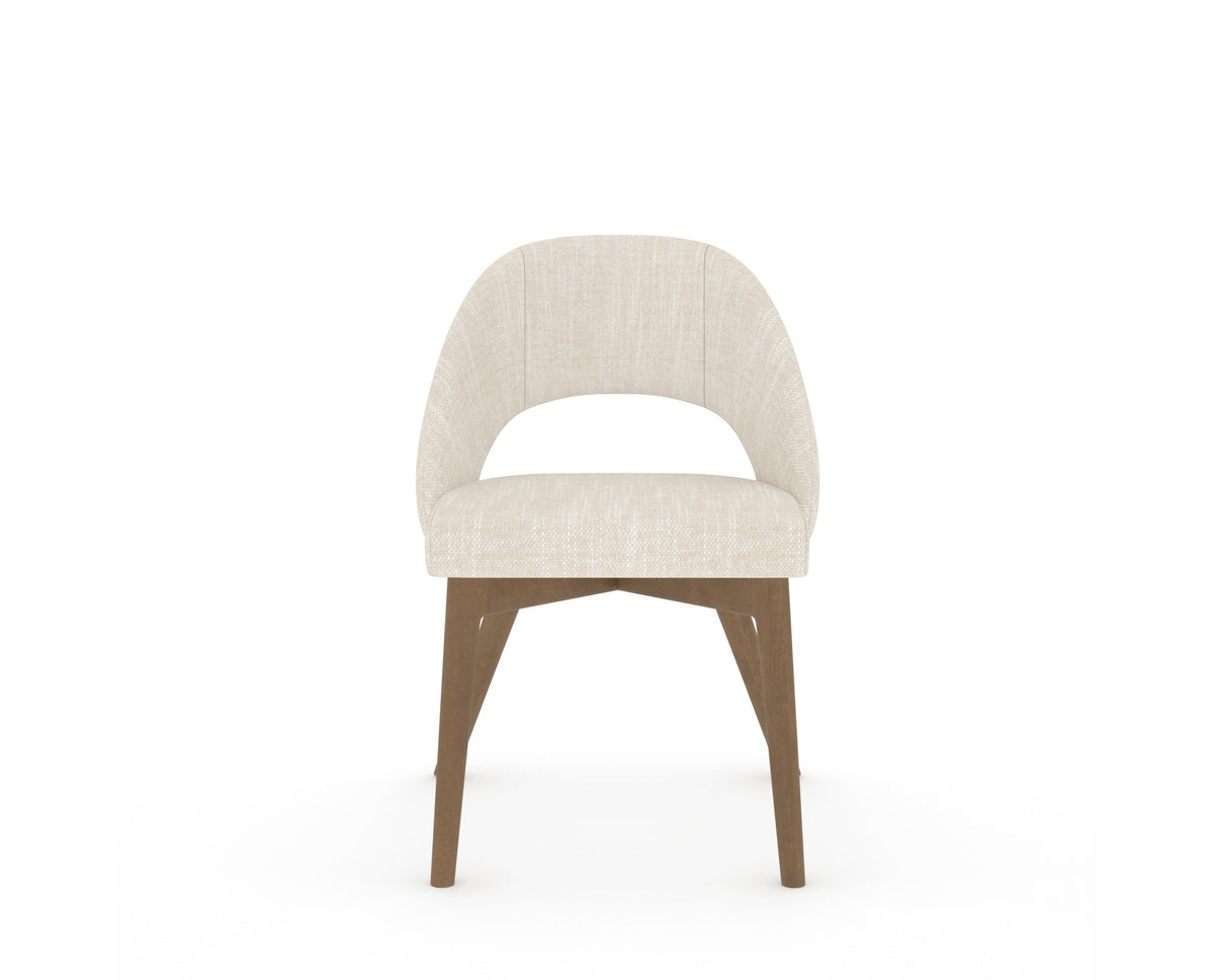 Canadel Downtown Curv Dining Chair in Pecan Washed, FT InsideOut®, front view