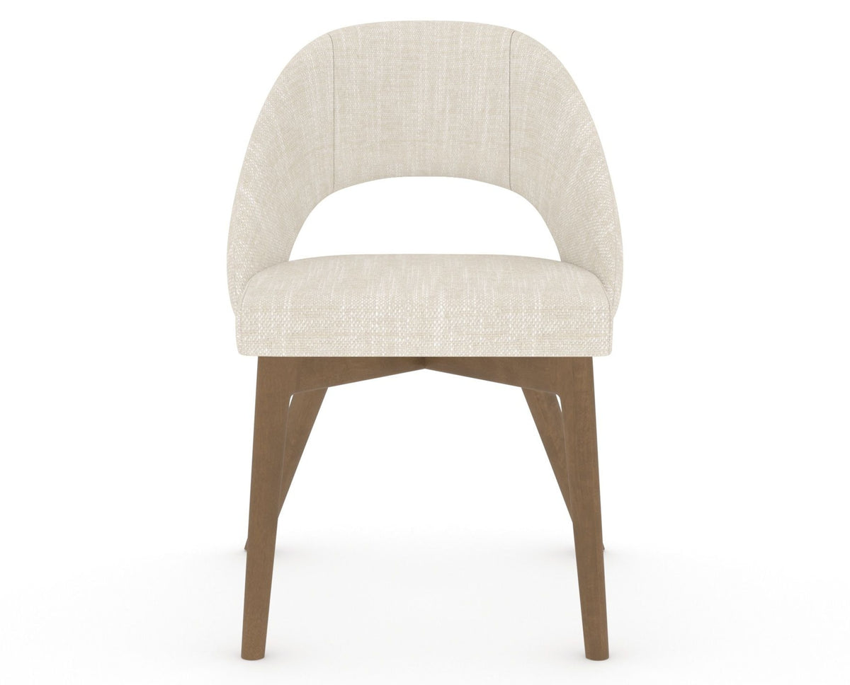 Canadel Downtown Curv Dining Chair in Pecan Washed, FT InsideOut®, front view