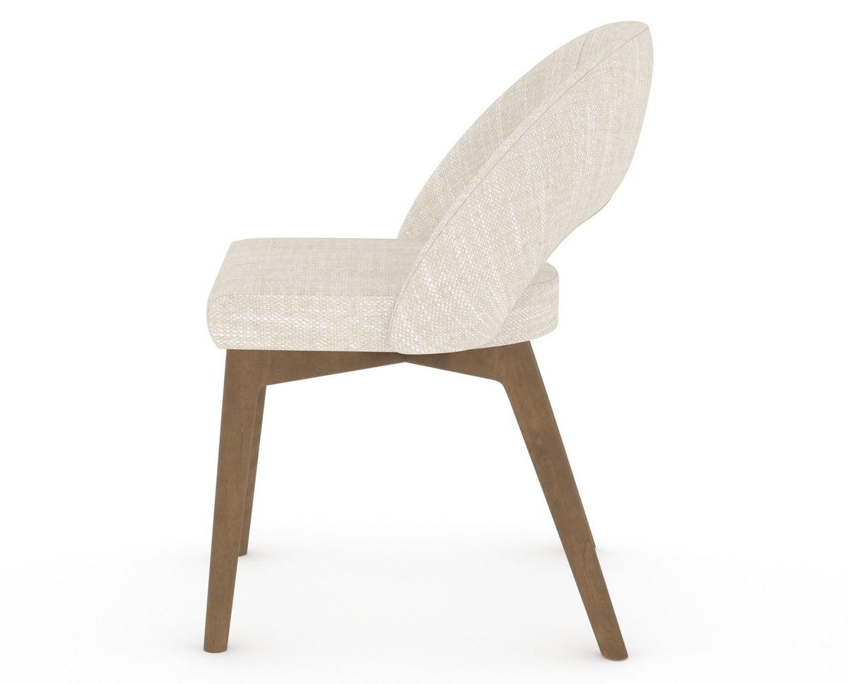Canadel Downtown Curv Dining Chair in Pecan Washed, FT InsideOut®, side view