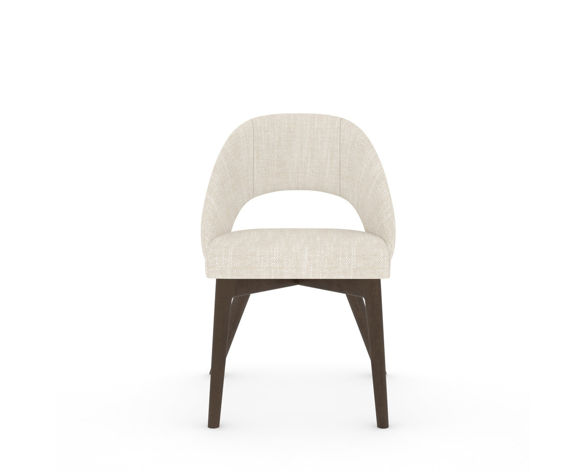 Canadel Downtown Curv Dining Chair in Hazelnut Washed, FT InsideOut®, front view