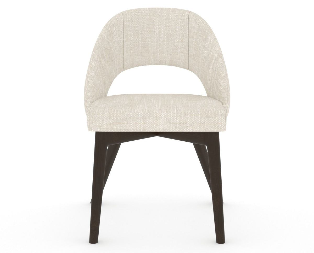 Canadel Downtown Curv Dining Chair in Davy's Grey, FT InsideOut®, front view
