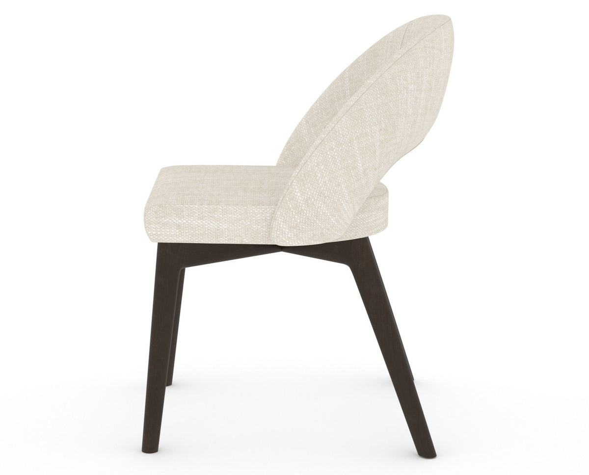 Canadel Downtown Curv Dining Chair in Davy's Grey, FT InsideOut®, side view