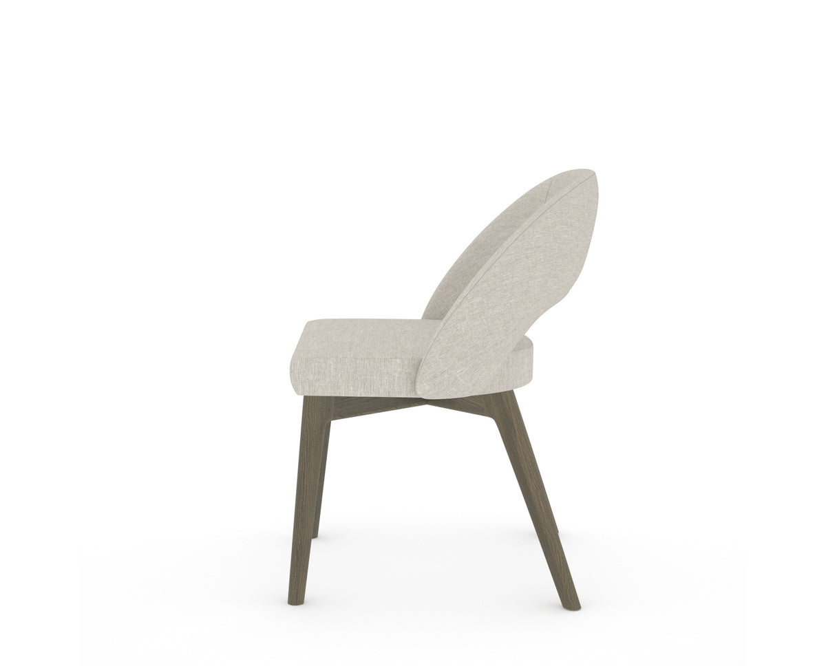 Canadel Downtown Curv Dining Chair in Shadow, TB Fabric, side view