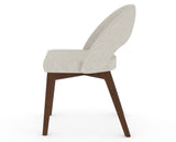 Canadel Downtown Curv Dining Chair in Cognac Washed, TB Fabric, side view