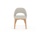 Canadel Downtown Curv Dining Chair in Caramel Washed, TB Fabric, front view