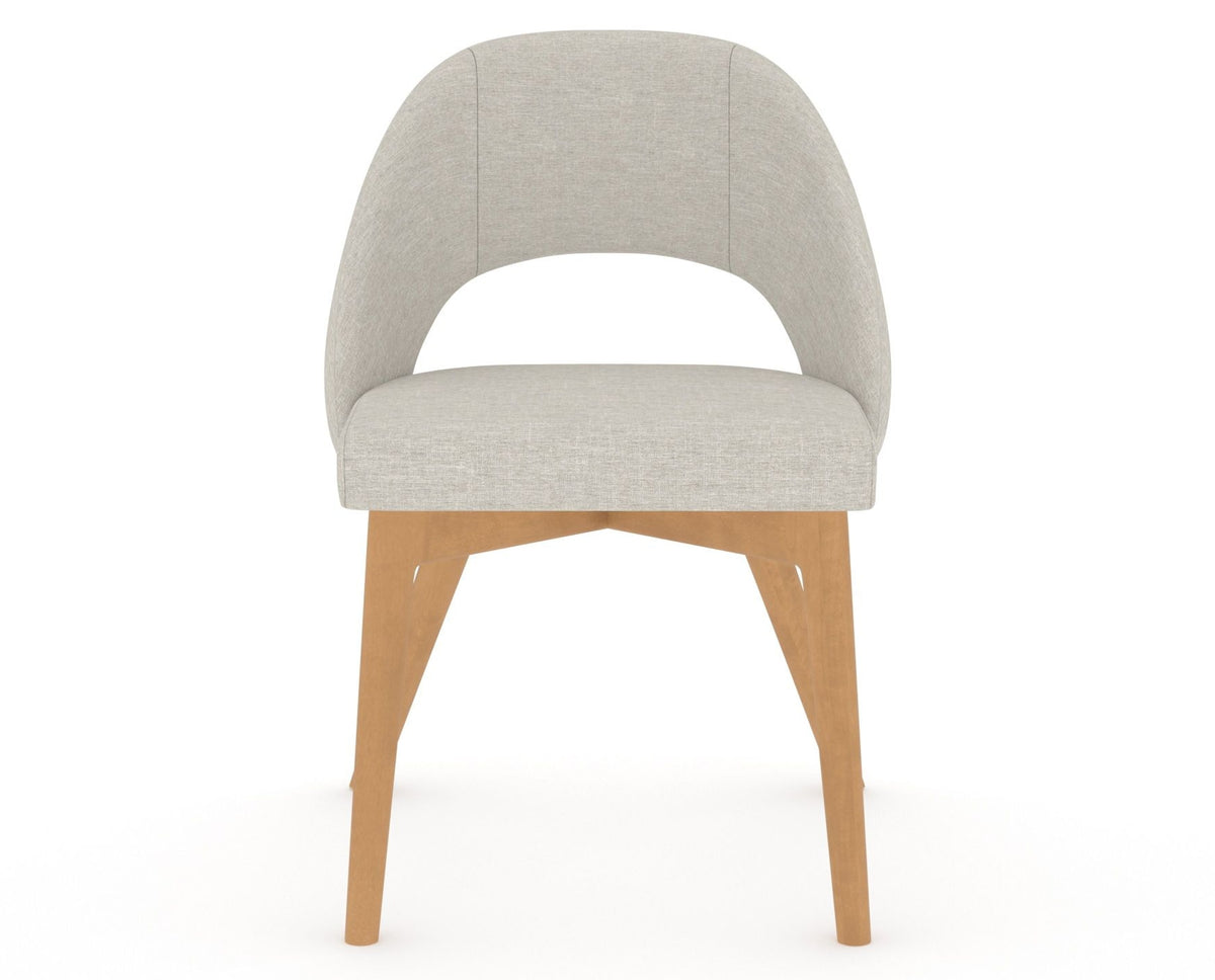 Canadel Downtown Curv Dining Chair in Caramel Washed, TB Fabric, front view