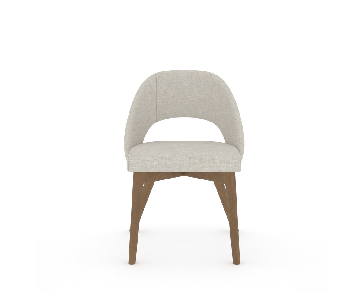 Canadel Downtown Curv Dining Chair in Pecan Washed, TB Fabric, front view