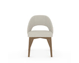 Canadel Downtown Curv Dining Chair in Pecan Washed, TB Fabric, front view