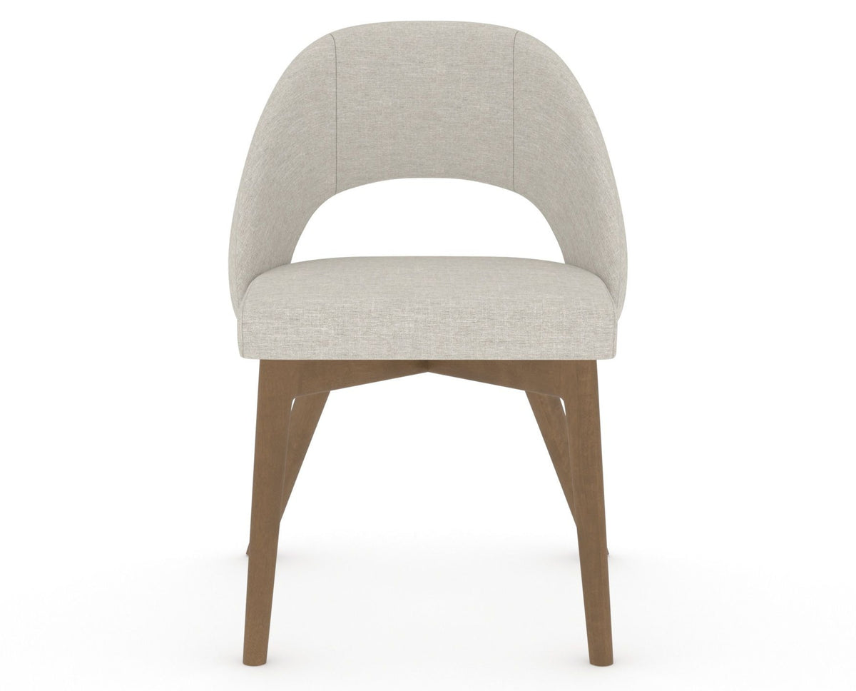 Canadel Downtown Curv Dining Chair in Pecan Washed, TB Fabric, front view