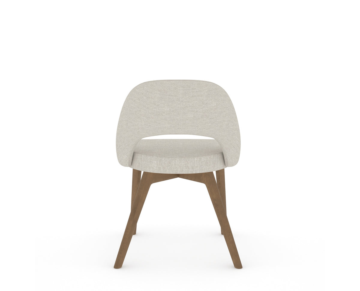 Canadel Downtown Curv Dining Chair in Pecan Washed, TB Fabric, back view