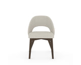 Canadel Downtown Curv Dining Chair in Hazelnut Washed, TB Fabric, front view