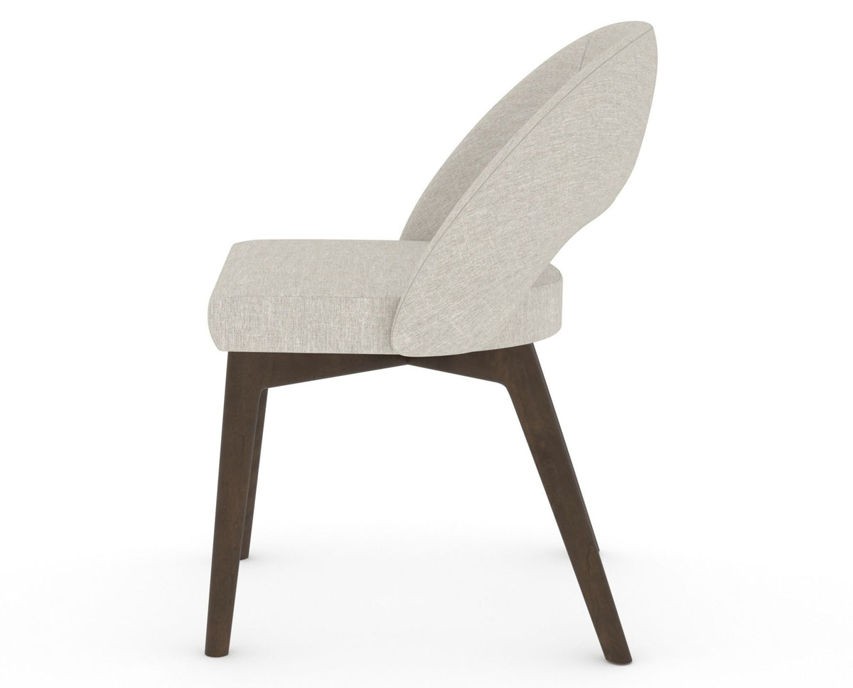 Canadel Downtown Curv Dining Chair in Hazelnut Washed, TB Fabric, side view