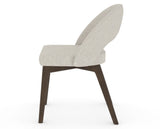 Canadel Downtown Curv Dining Chair in Hazelnut Washed, TB Fabric, side view