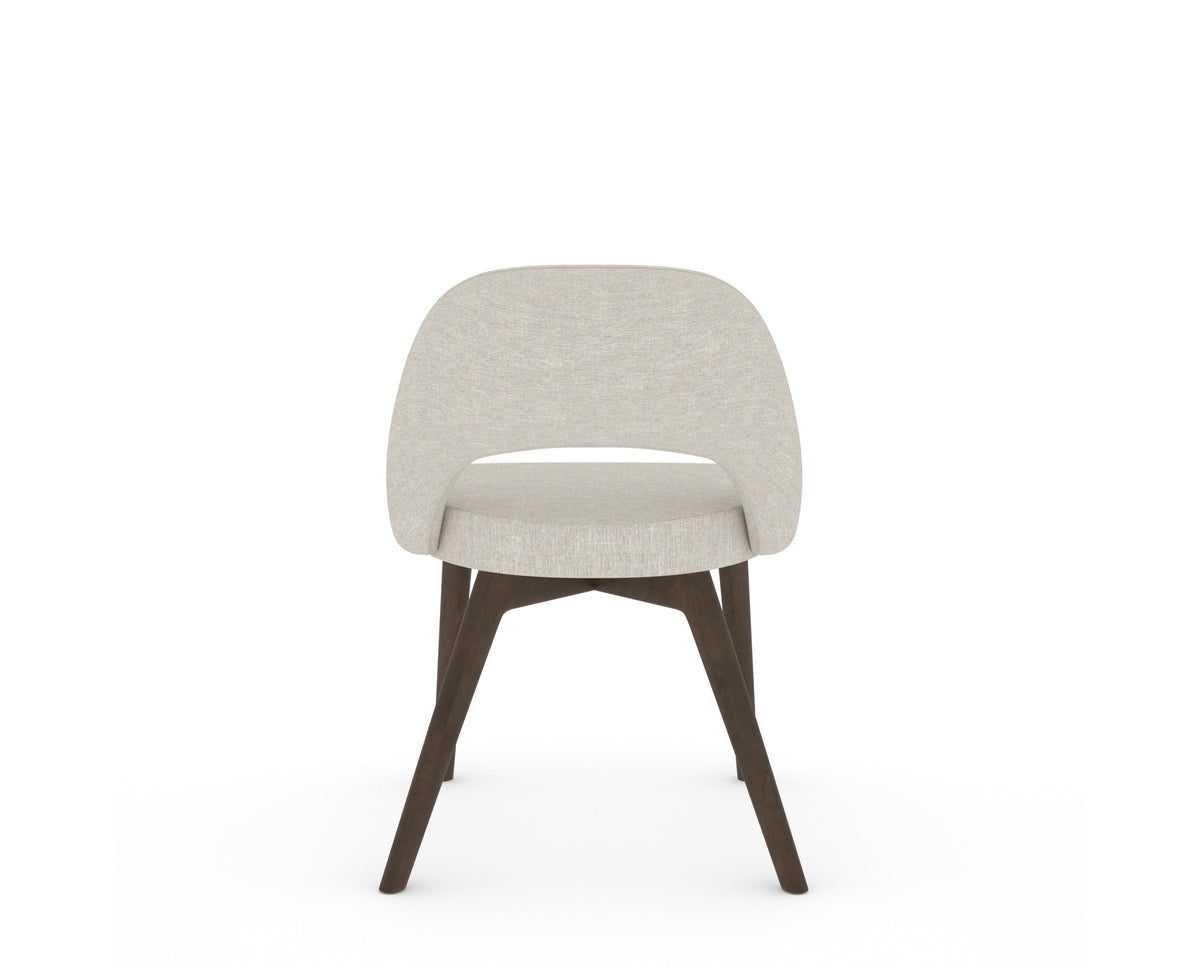 Canadel Downtown Curv Dining Chair in Hazelnut Washed, TB Fabric, back view